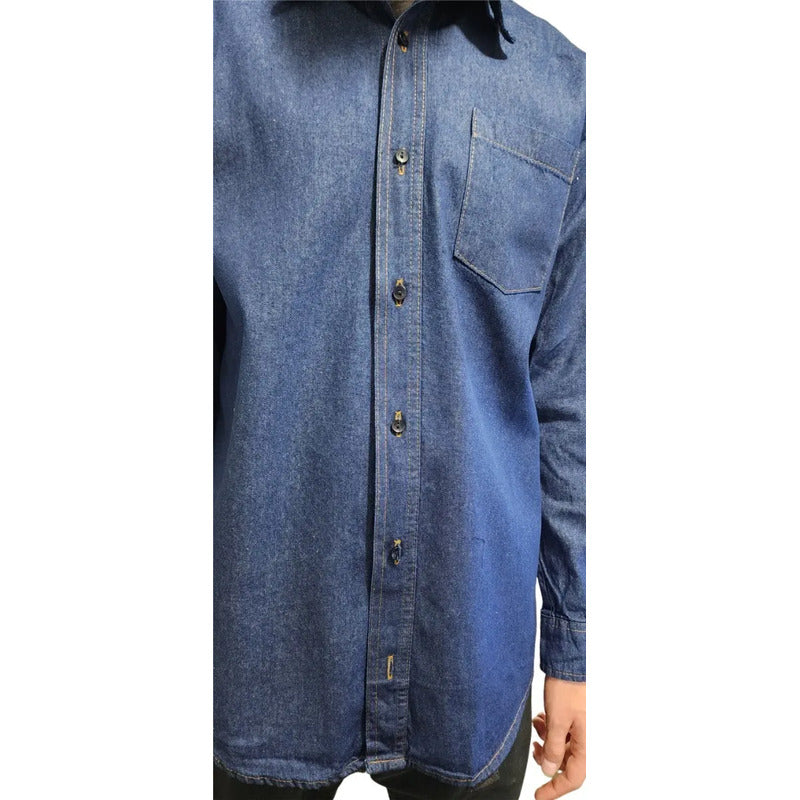 10 Camisas De Mezclilla Industrial Con Logo Bordado