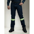 Pantalon De Mezclilla 14oz Con Reflejantes  Para Trabajo