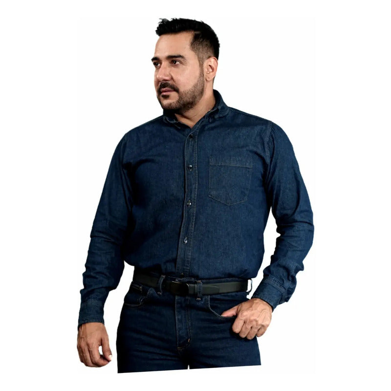 Camisa De Mezclilla Premium  Industrial 7.5 Oz Para Trabajo
