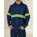 Camisa De Mezclilla Industrial 7.5 Onzas Con Reflejantes
