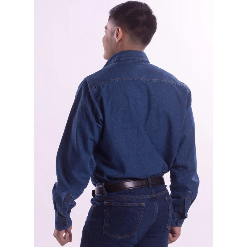 Camisa De Mezclilla Industrial Para Trabajo, Uso Rudo Xxxxl  Azul 4xl