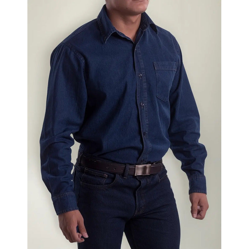 Camisa De Mezclilla Industrial Para Trabajo, Uso Rudo Xxxxl  Azul 4xl