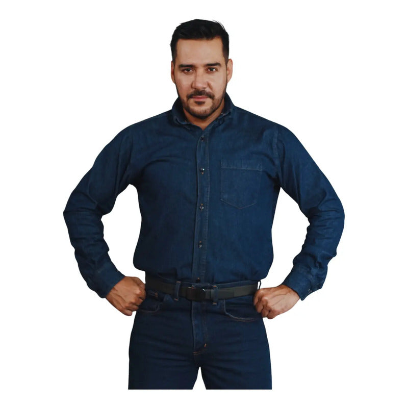 Camisa De Mezclilla Industrial Para Trabajo, Uso Rudo